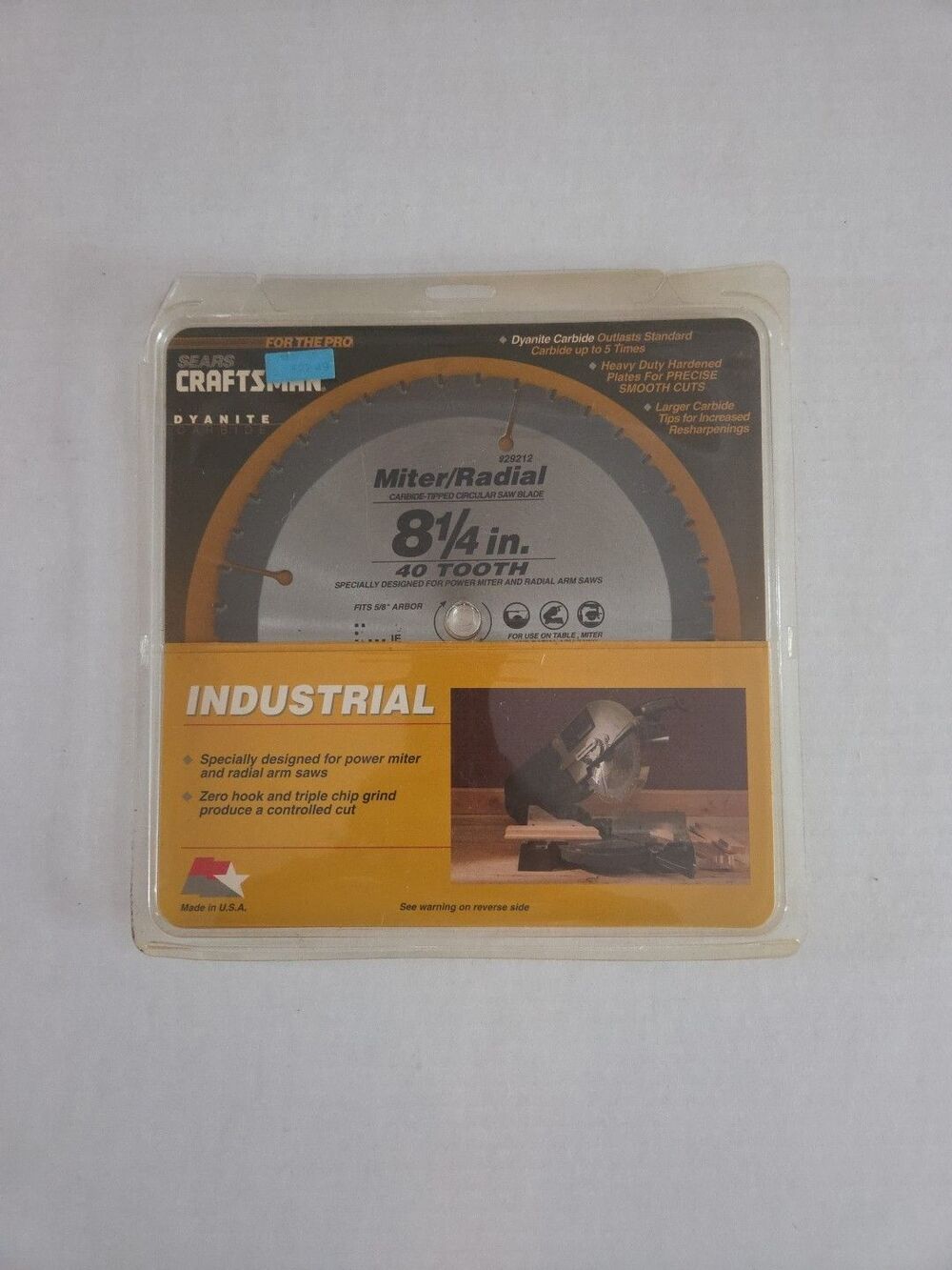 Sears Craftsman 8 1/4 In Saw Blade 40 Tooth Miter Radial Dyanite Carbide 929212